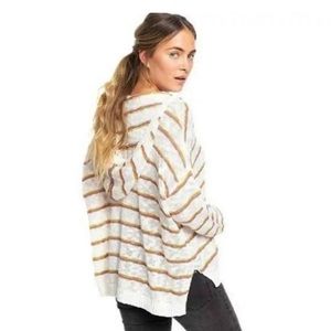 roxy striped knit hoodie